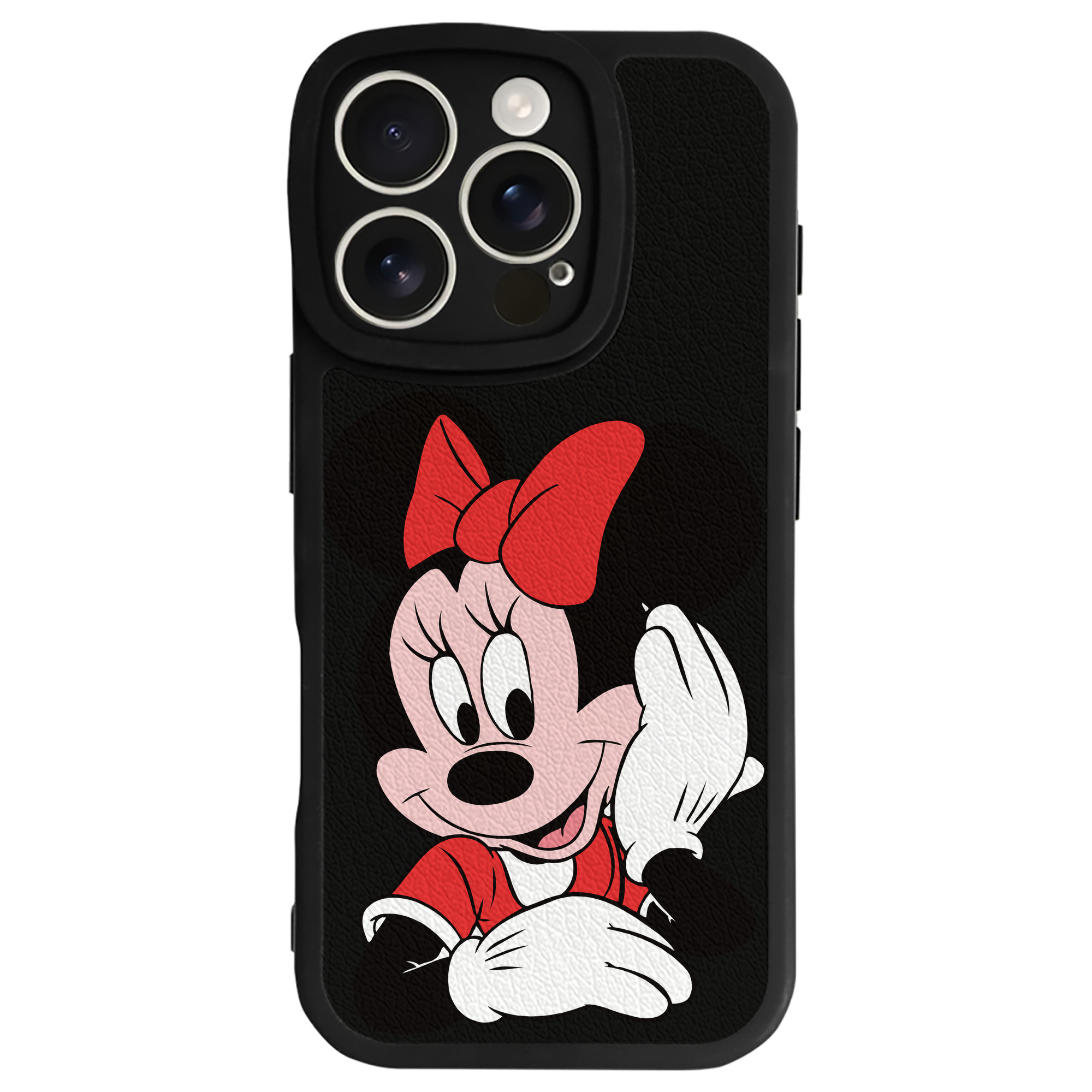 （画像用） ミッキーマウス Mickey Mouse 【iPhone 16シリーズ対応】シリコンスマホケース（レザー調） 材質：シリコン